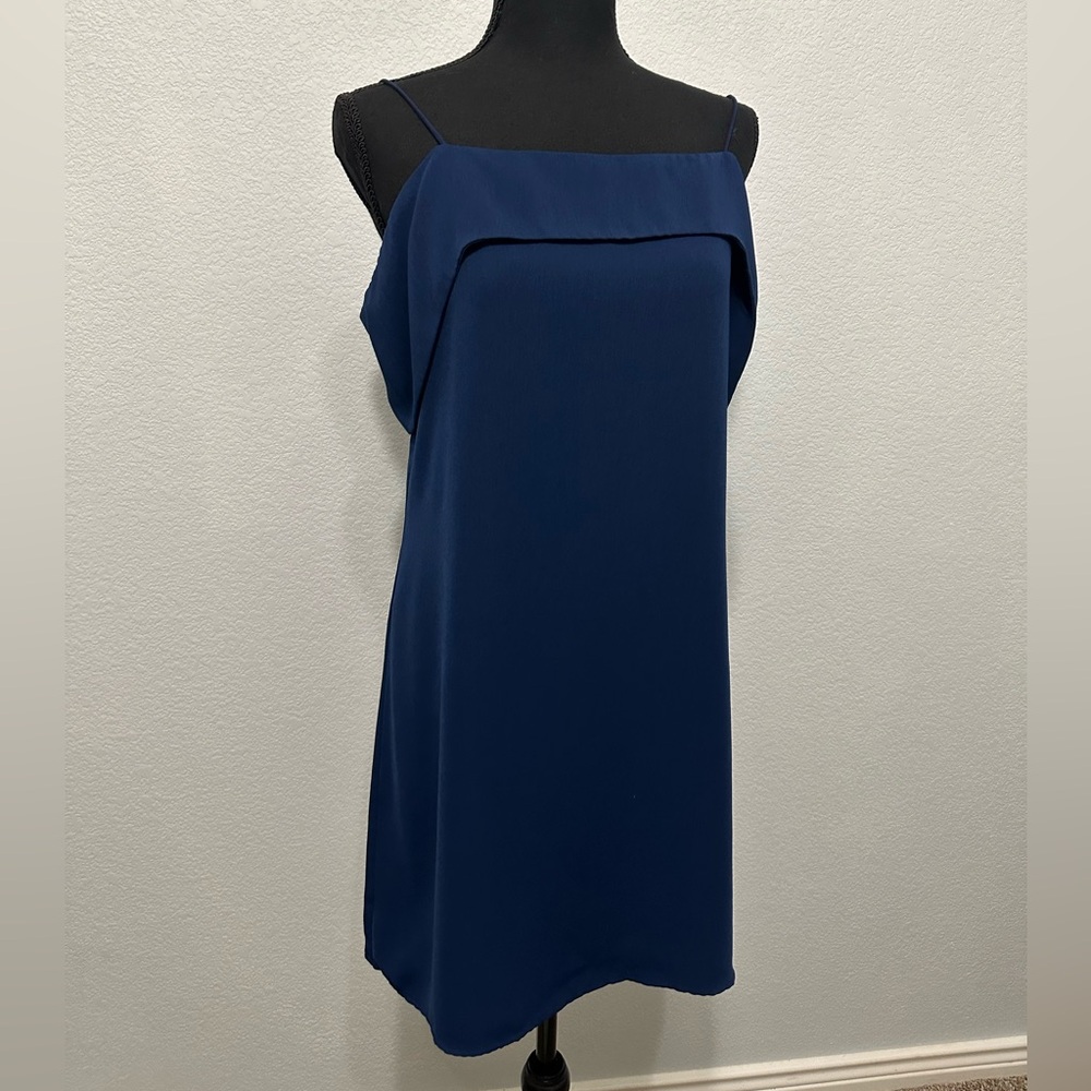 Navy Blue Semi-Formal “Cold Shoulder” Cocktail Dress